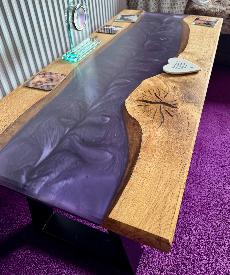 Bespoke resin tables in the Royal Forest of Dean